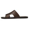 Fashion Men's Leather Slippers Soft Sole Comfortable House Slides Indoor Outdoor Moccasin Slippers for Men Walking Shoes Anti-Slip Flats