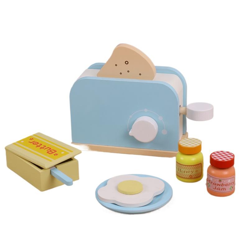 

Wooden Kitchen Pretend Play Toy Simulation Wooden Toaster Machine Baby Early Learning Educational Toys