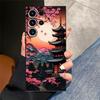 Japanese Ancient House Painting Case for Samsung Galaxy S23 Ultra S25 Edge S24 Plus S20 S21 FE Black Soft Phone Cover