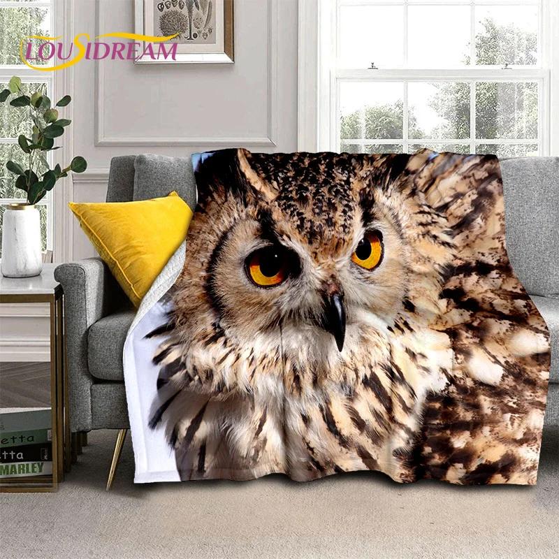 3D Cartoon Cute Owl Series HD Blanket,Soft Throw Blanket for Home Bedroom Bed Sofa Picnic Travel Office Rest Cover Blanket Kids