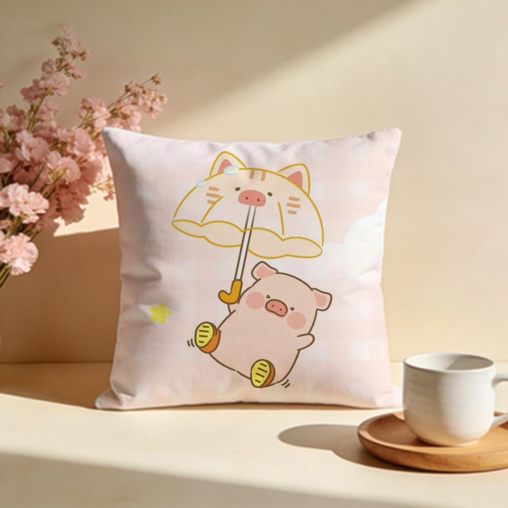 Hot LLulu Piges Cushion Cover Stylish Washable Pillow Cover Ideal for Couch Bedroom Car Decoration