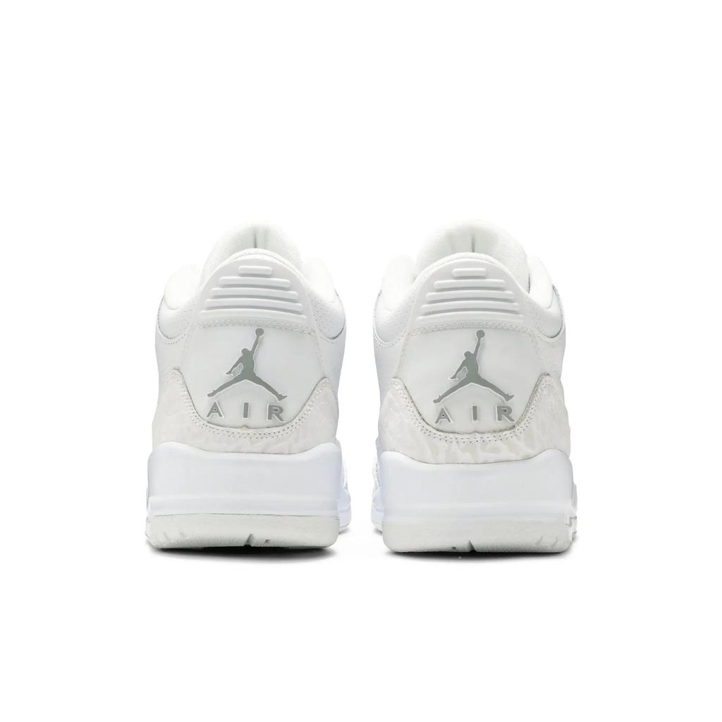 Air Jordan 3 Retro 'Pure Money' 2007 (Unisex) White / Metallic Silver Vintage Basketball Shoes 136064 103