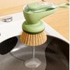 1 Stück Ergonomische Spülbürste mit nachfüllbarem Seifenspender, Naturborsten aus Sisalfasern, Ideal für Antihaftpfannen, Gusseisenpfannen