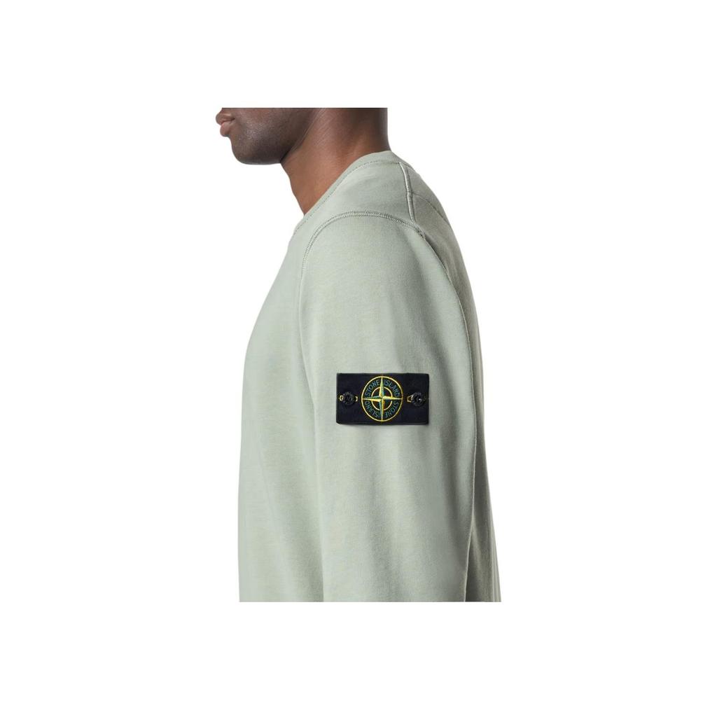 STONE ISLAND Moletom com Gola Redonda e Manga Longa com Patch de Logo Masculino sweatshirt Verde K1S1561000-44S0051-V0055