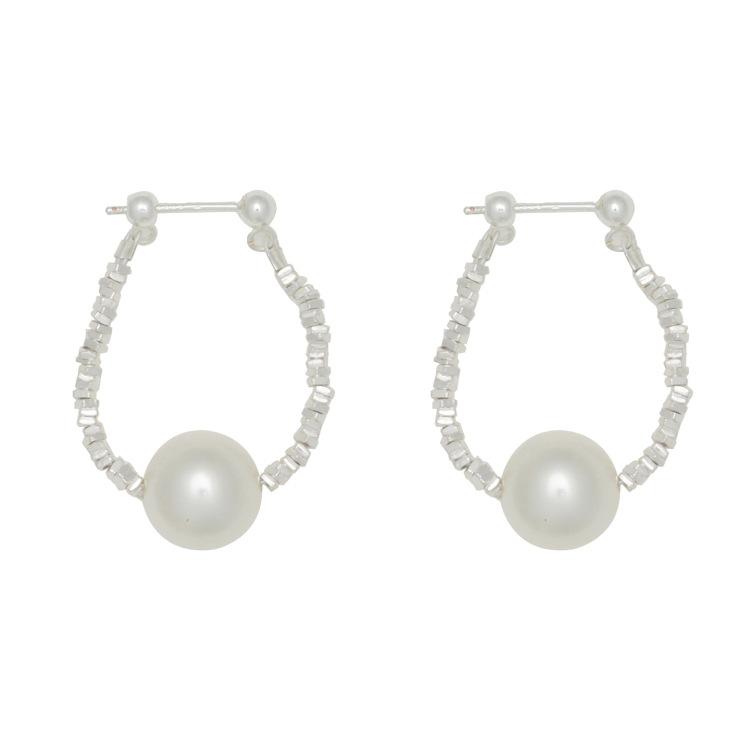 Broken Silver Manta Rose Shijia Pearl Long Fringed Ear Buckle Versatile Exquisite Niche Earrings Earrings