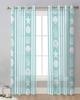 Striped Starfish Shell Jellyfish Coral Conch Turquoise Sheer Curtains Living Room Window Curtains Kitchen Tulle Voile Curtains