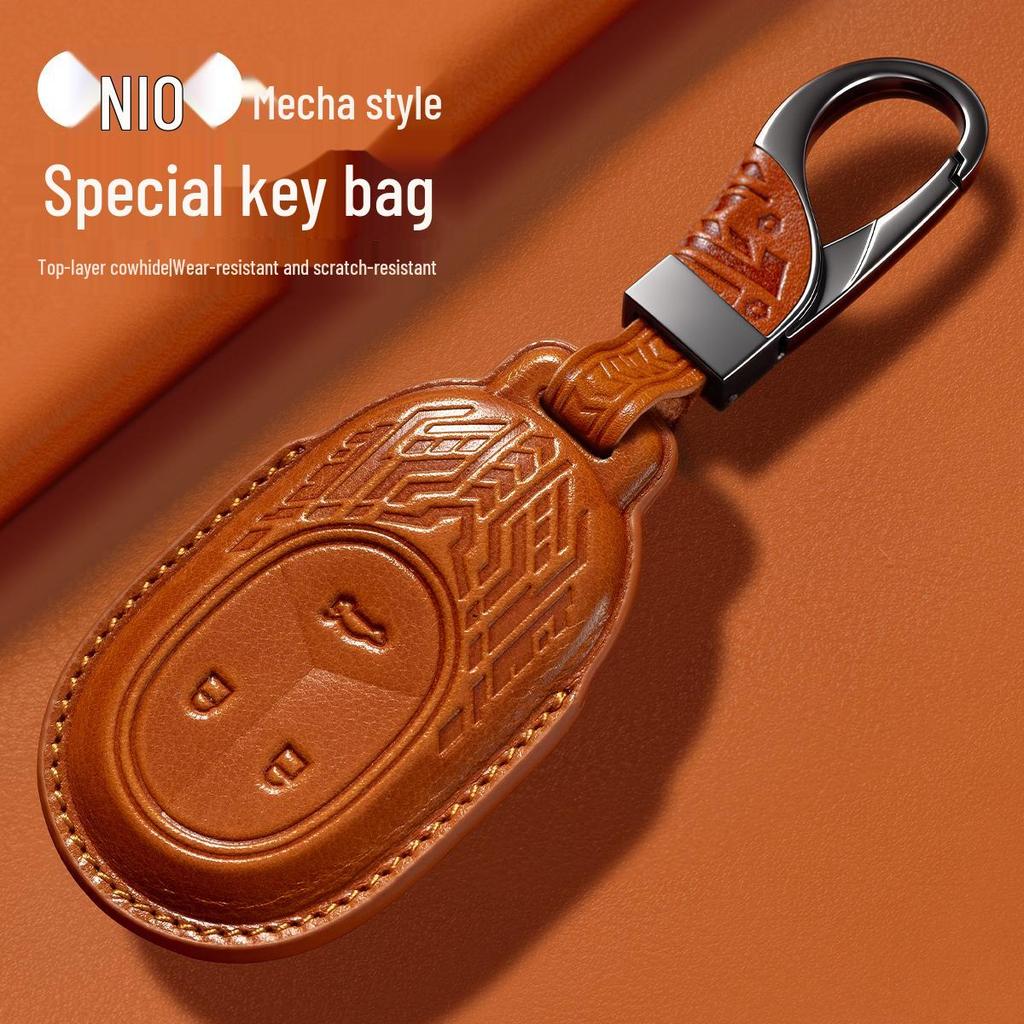 Premium Leather Key Cover for Nio ES6/ET5/EC6/ES8/ET7/ES7/EC7 Models