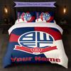Bolton Wanderers FC Custom Name Text Bedding Set 1 Duvet Cover+2 Pillowcases Soccer Logo Personalized Gift For Special Occasion Bedroom Decor