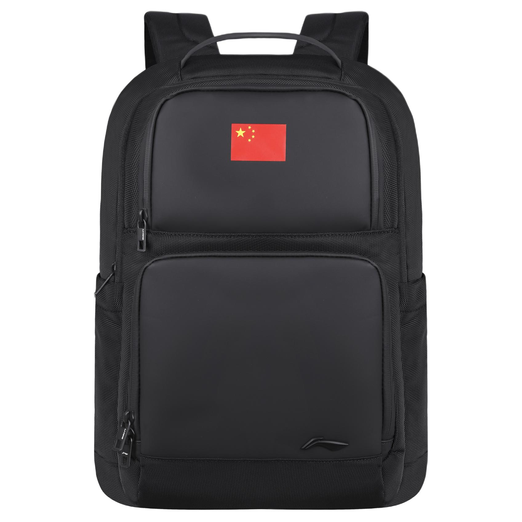 Li Ning Polyester With PU Backpack Regular Unisex Black ABSV477-1