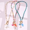 Ceramic Beaded Fish Pendant Necklace Inspired By Ocean Life With Colorful Accents For Everyday Wear