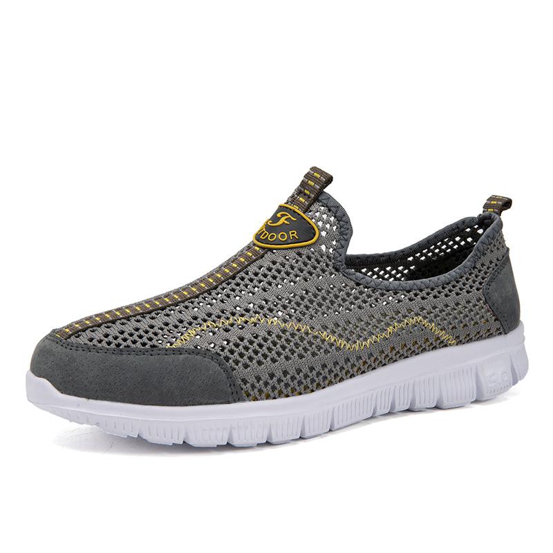 Summer Men Sneakers Hollowed Out Classic Casual Shoes Breathable Mesh Jogging Sports Shoes Lightweight Walking Shoes