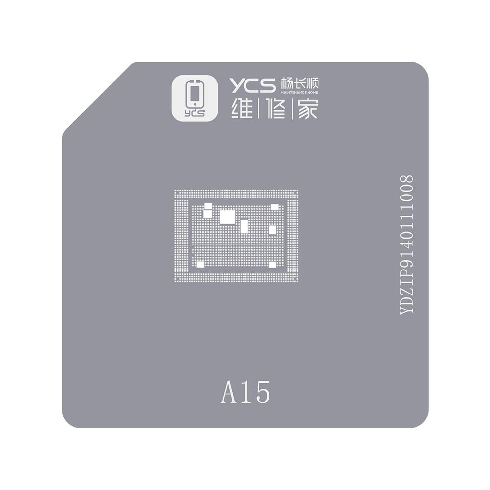 YCS BGA Stencil for Iphone 6-15Pro Max CPU A8/A9/A10/A11/A12/A13/A14/A15/A16/A17 BGA Reballing Stencil Tin Planting Platform