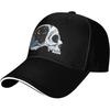 Night Sky Skeleton Contemplating Life Adjustable Baseball Cap Polyester Casual Sun Hat for Adult