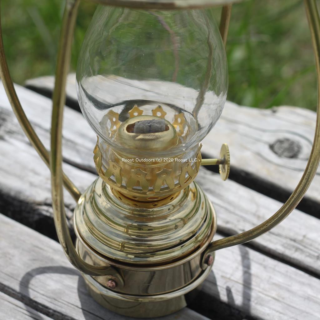 Roost Outdoors Brass Long Shape Trawler Oil Ship Lantern (Brass Trawler Oil Lantern, Long Shape, 30cm) - Nelson Lamp, Anchor Lamp, Kerosene Lantern, B