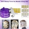 Farbfixierendes Haarfarben-Shampoo zum Abdecken grauer Haare, Gelbstich nach Blondierung, Haarshampoo, Nicht-reizendes Lila-Shampoo für Blond