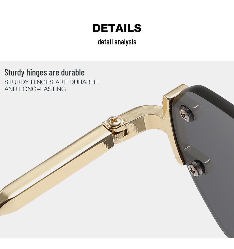 Trendsetting Frameless Metal Sunglasses: High-End Street Style for Men & Women