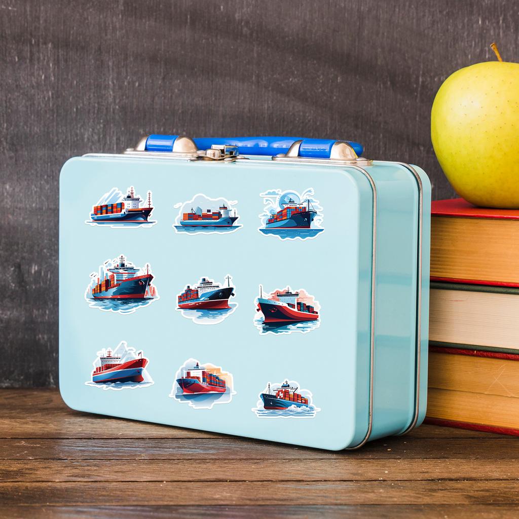 50 Freight Ship Graffiti Stickers Car Mobile Phone Suitcase Decoration Stickers Waterproof Creative Notebook Stickers