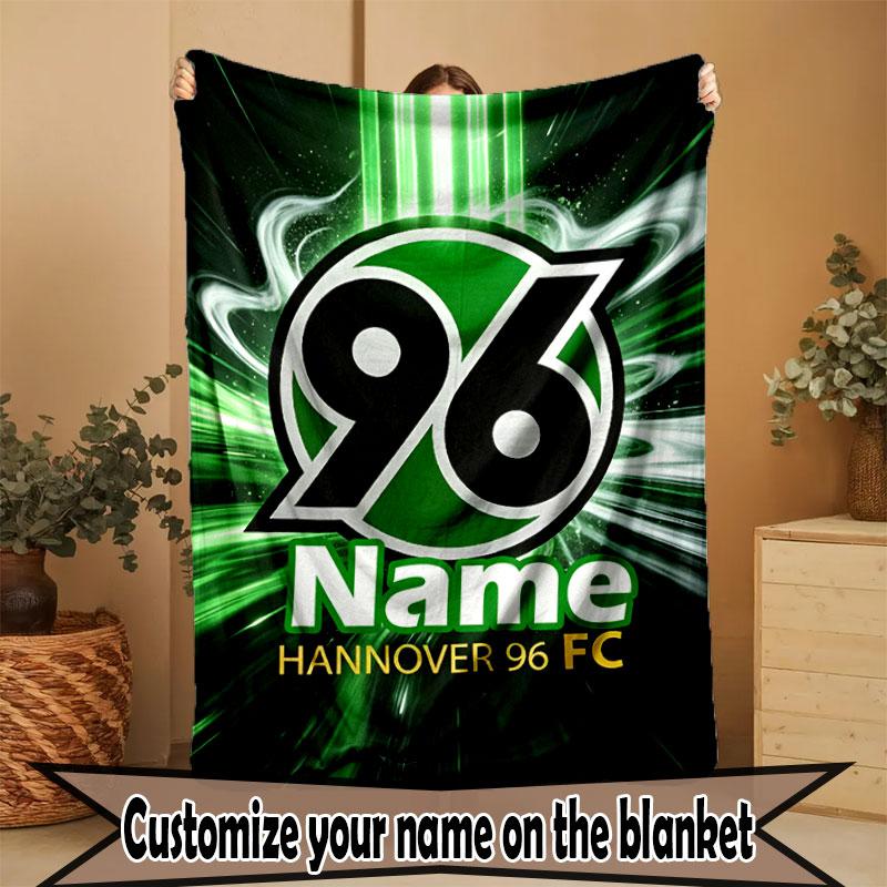 Custom Name Personalized Hannover 96 Football Print Blanket, Home Decor, Bedroom, Sofa, Camping, Couch, Gifts for Birthday Christmas