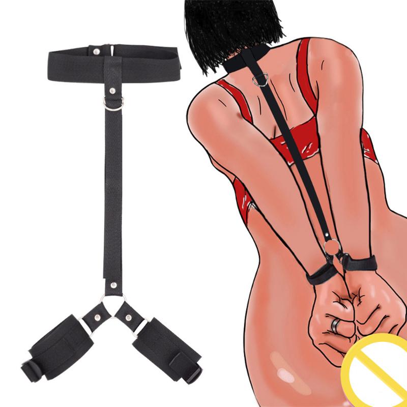 1pc Women's Binding Anti-back Handcuffs Alternative Flirting Ribbon Neck Handcuffs Handcuffs Strap