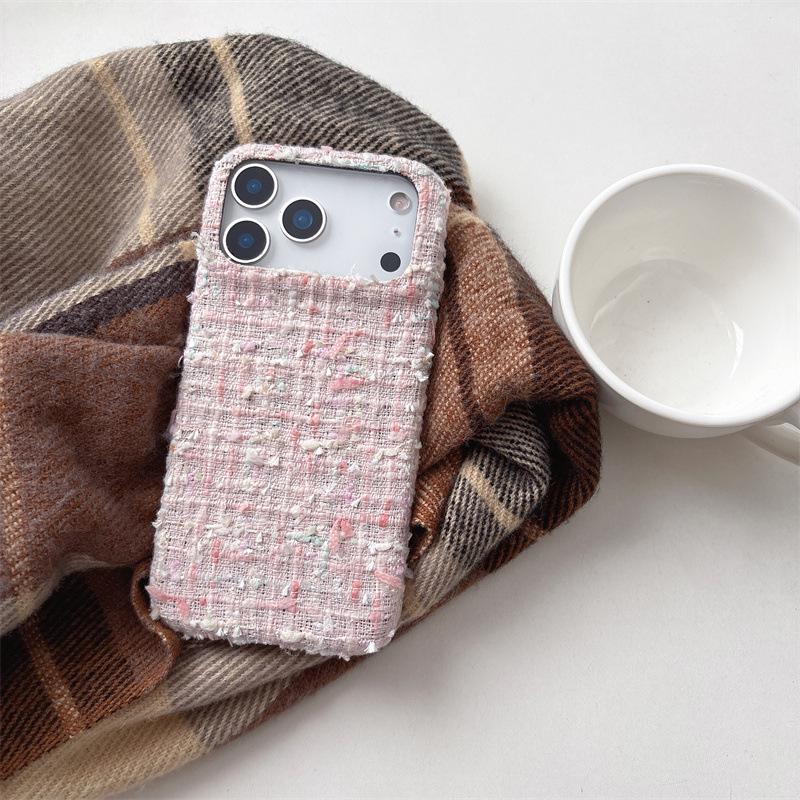 Kocowa Flanelowa Odporna na Upadki Pokrowiec na Telefon dla iPhone 14/13/16 Pro Max oraz Apple 15/17 Pro Max (Jesień zima)
