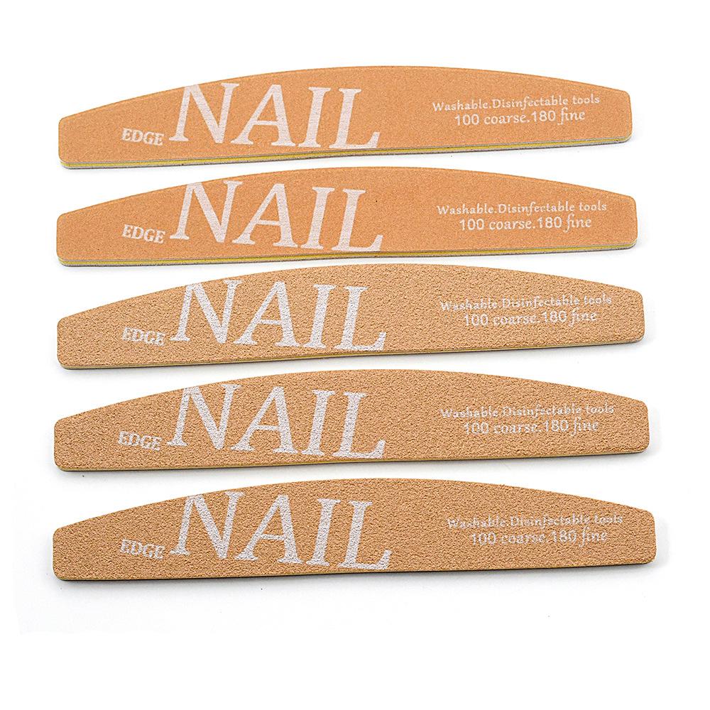 

Высококачественная моющаяся пилка для ногтей в форме полумесяца: Прочные, износостойкие, двухсторонние шлифовальные полоски для полировки