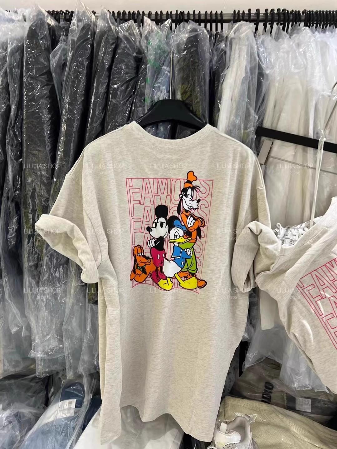 

South Korea Dongdaemun summer Korean version of foreign style back cartoon Mickey print age reduction loose cotton short-sleeved t-shirt women m (recommended 40-52.5kg )