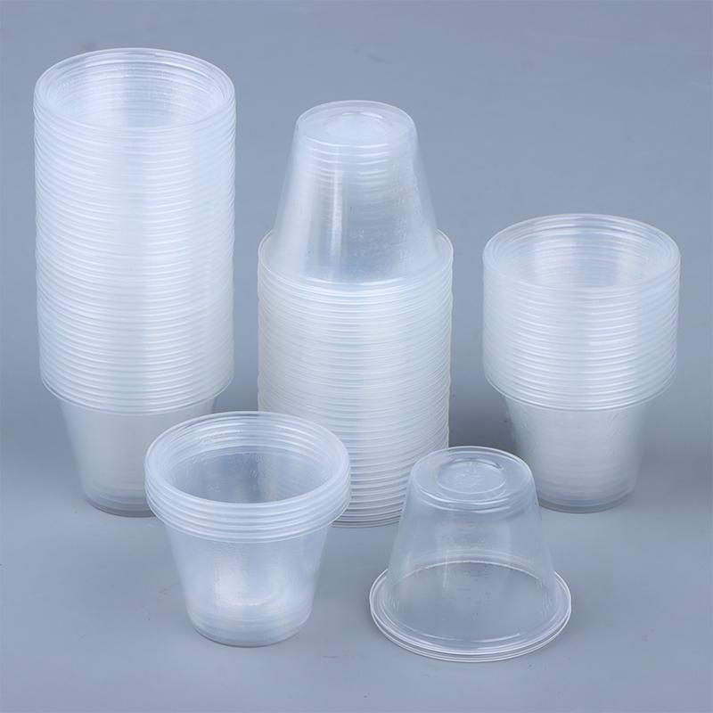 100Pcs 30ml Plastic Graduated Mixing Cups Disposable Universal for Airbrush Paint Mixing DIY Art Creation