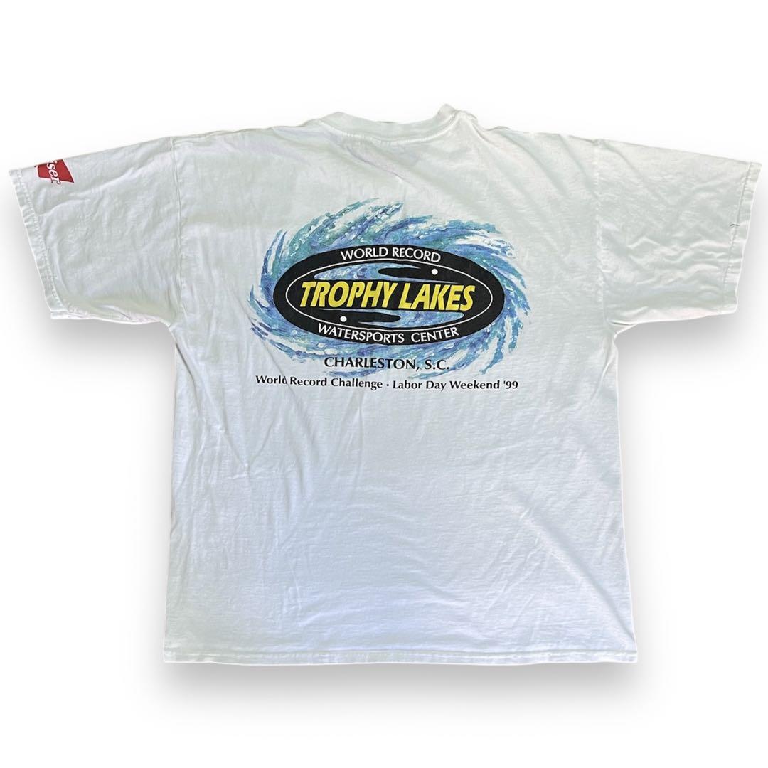 

[Б/У] Футболка Trophy Lakes с принтом рукава Budweiser 90-х 00-х