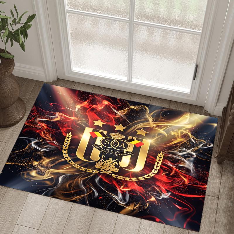 Anderlecht FC Design Crystal Velvet Carpet Cozy Non?Slip Printed Rug For Bedroom Living Room Entrance