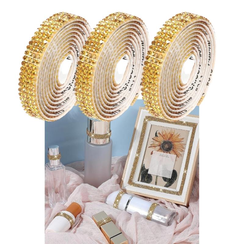 3 Yards funkelndes Strassband für Geburtstags- und Hochzeitsdekorationen Strassbänder für Kuchen- und Kerzendekoration