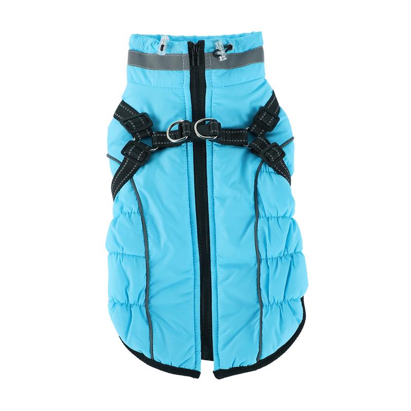 Pies Zima Ciepły Płaszcz Nocny Odblaskowy Wodoodporny Kurtka Podszyta Polarem Możliwa do Regulacji Duży Średni Pies Bawełniany Aksamitna Odzież dla Zwierząt