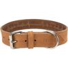 TRIXIE Heartbeat Rustic Waxed and Aged Leather Collar - L-XL: 55-65 Cm/40 Mm - Brown - For Dogs