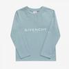 Givenchy H25448 773 Archetype Logo Print Kids Long Sleeve Tee