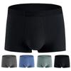 Men Boxer Underwear Mid-rise Elastic Waist Breathable Shorts Briefs Letter Print U-Convex Panties Daily Wear
