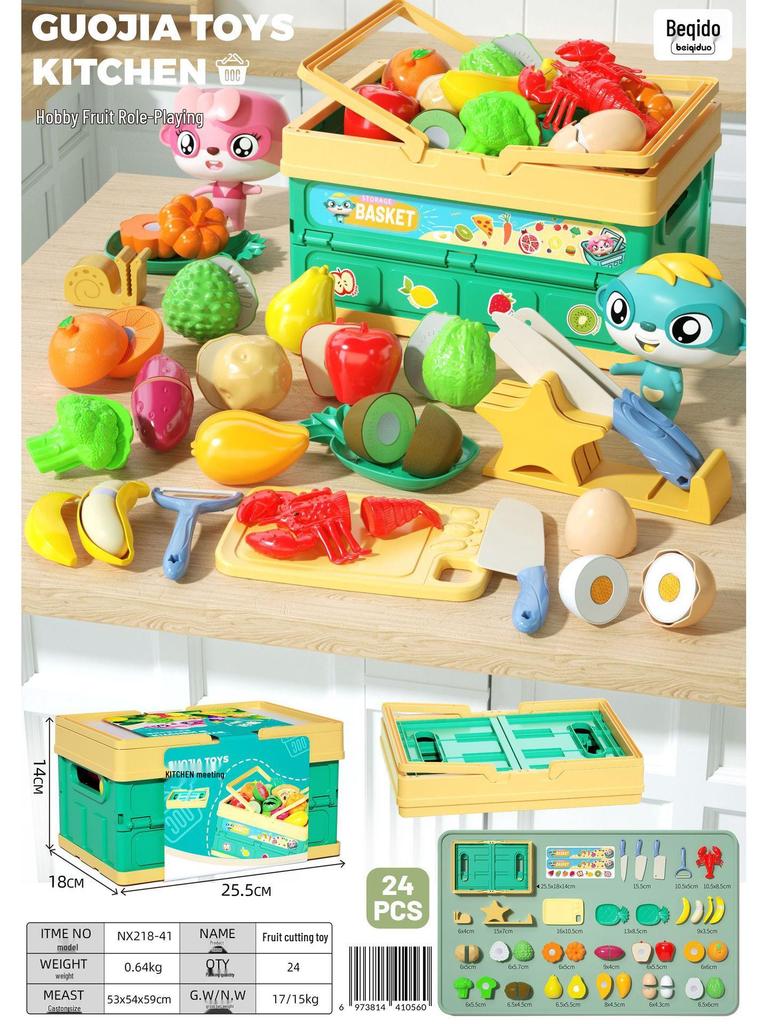 Chopping Fun Kitchen Toy Set: Children's Vegetables & Fruits Role-Playing Educational Toy