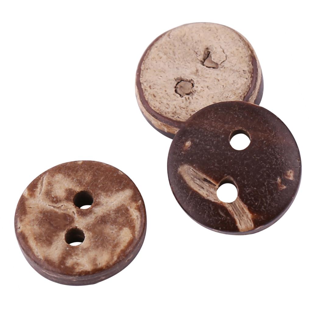 400Pcs Natural Brown Coconut Shell 2 Holes Sewing Buttons Scrapbooking Decor Accessories 10mm