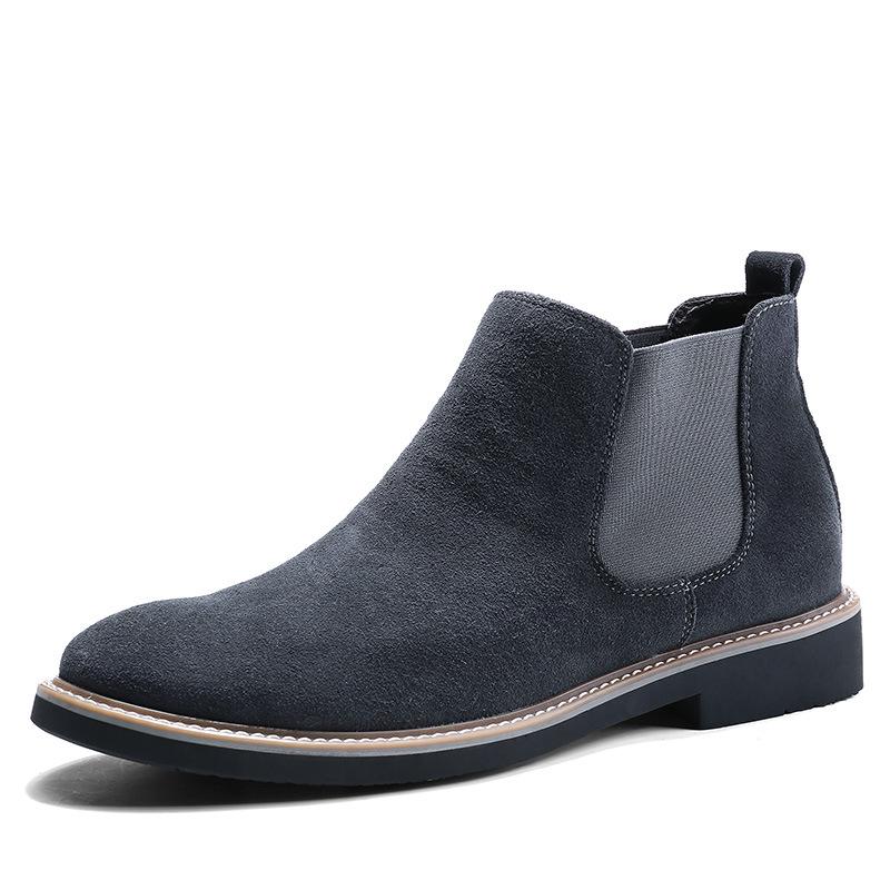 Casual Shoes Man Spring New Fashion Casual Men Ankle Chelsea Boots Male Shoes Cow Suede Leather Slip On Motorcycle Man Boothh5