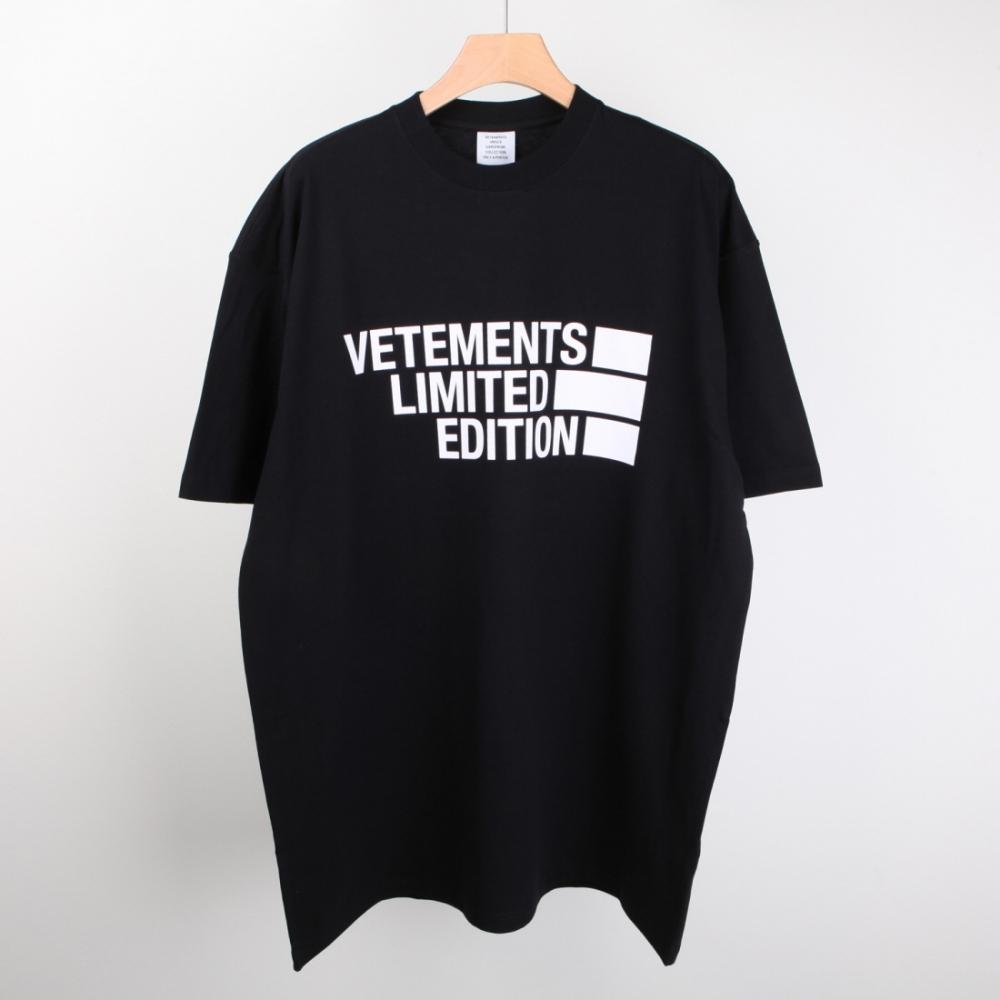 

Футболка Vetements с коротким рукавом и большим логотипом, круглая, черная UE51TR810B