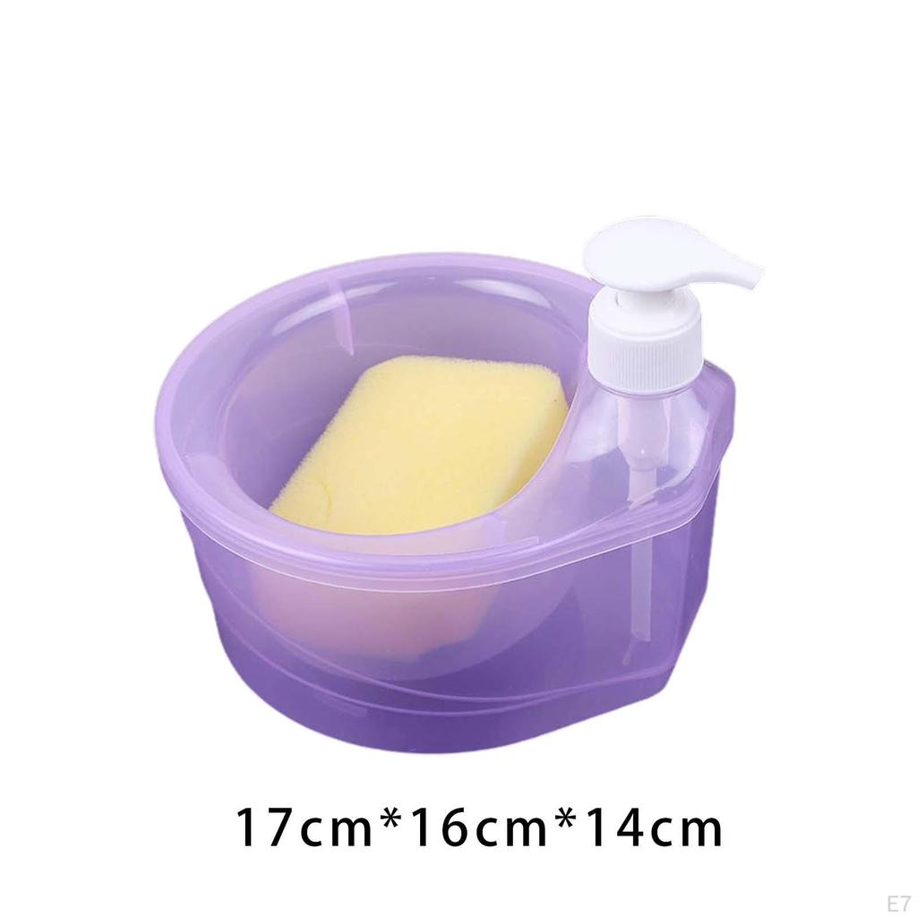 Convenient Soap Dispenser and Sponge Holder Set for Kitchen Bathroom