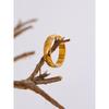 Eetit High Quality Polished Metal Cubic Zircon Golden PVD Ring Charm PVD Plated Stainless Steel Fashion Trend Jewelry