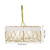 Metal Wire Fruit Vegetable Basket with Handle Kitchen Storage Basket Stable Non-Slip Decorative Bread Snack Holder for Home