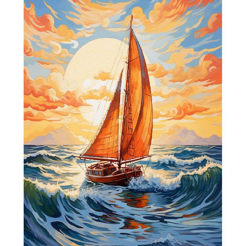 GATYZTORY 5D Diy Diamond Painting For Adults Kits Beach Sunset Landscape Mosaic Rhinestones Cross Stitch Full Round Drill Embroi