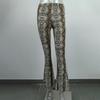 2025 Spring Trendy Women's High-Waisted Leopard Print Flare Pants - European & American Slim-Fit Casual Fashion.