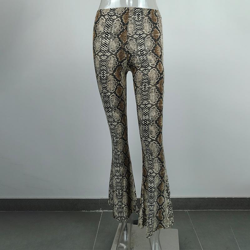 2025 Spring Trendy Women's High-Waisted Leopard Print Flare Pants - European & American Slim-Fit Casual Fashion.