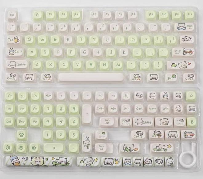 Herbstwelpe MOA Profil PBT Tastenkappen: Fünfseitige Sublimationsdruck, Niedliches Individuelles Komplettset