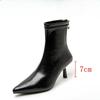 Fashion Pointed Toe Stiletto Short Boots for Women 2025 Autumn and Winter New Slim Boots Back Zipper French Chelsea Stretch Short Boots