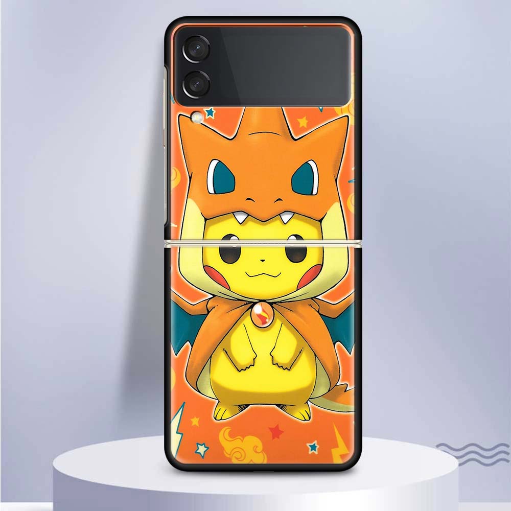 

Чехол для телефона Pokemon Anime Pikachue для Samsung Galaxy Z Flip3 PC, жесткий пластиковый умный чехол, чехол для Z Flip 3 5G, чехол Caso Coqu Samsung Z Flip 3 5G