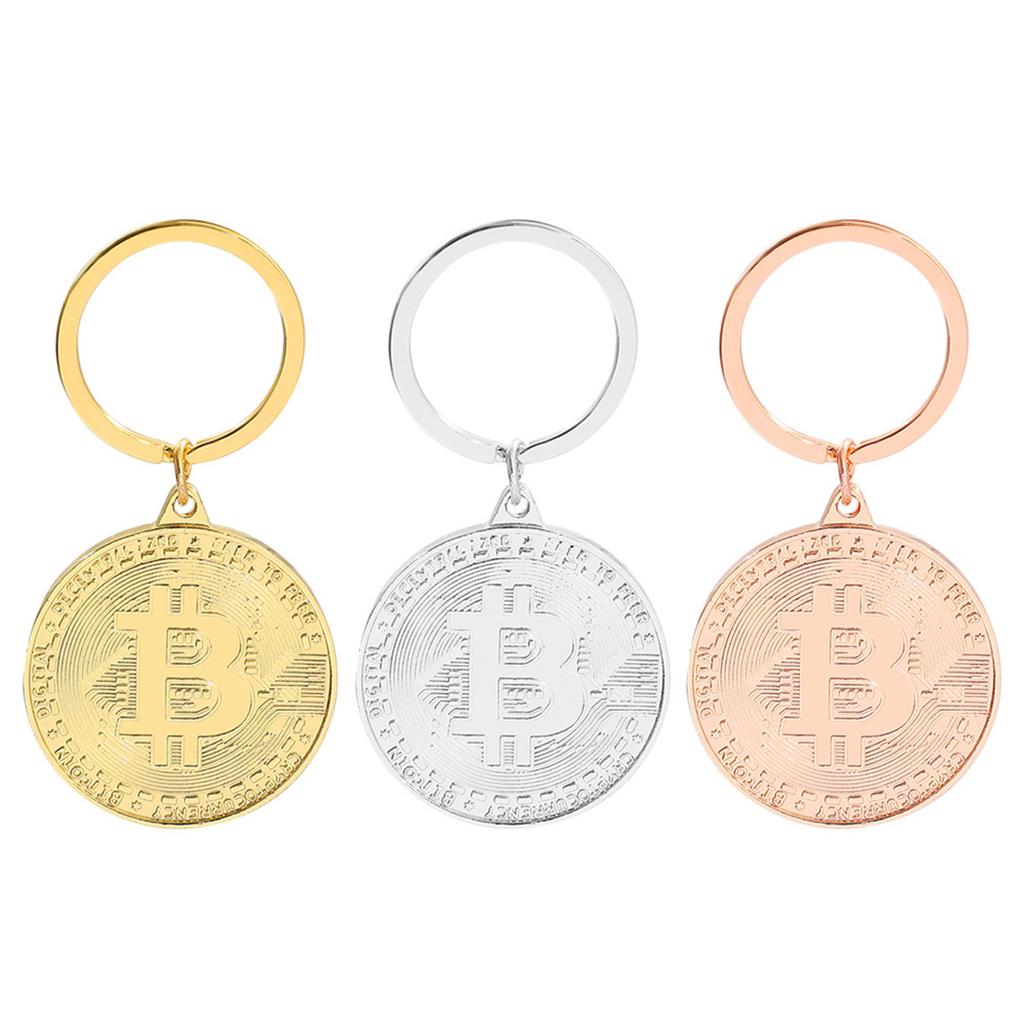 Bitcoins Keyring Stylish Metal Key Chain Decorative Collectors Item Ideal Gift For Cryptocurrency Supporters