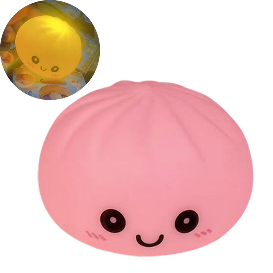 In Stock Glowing Dumpling Squishy Bun Shaped Night Light Cute Baozi Lamp USB Rechargeable Color Changing Bedroom Decor Gift