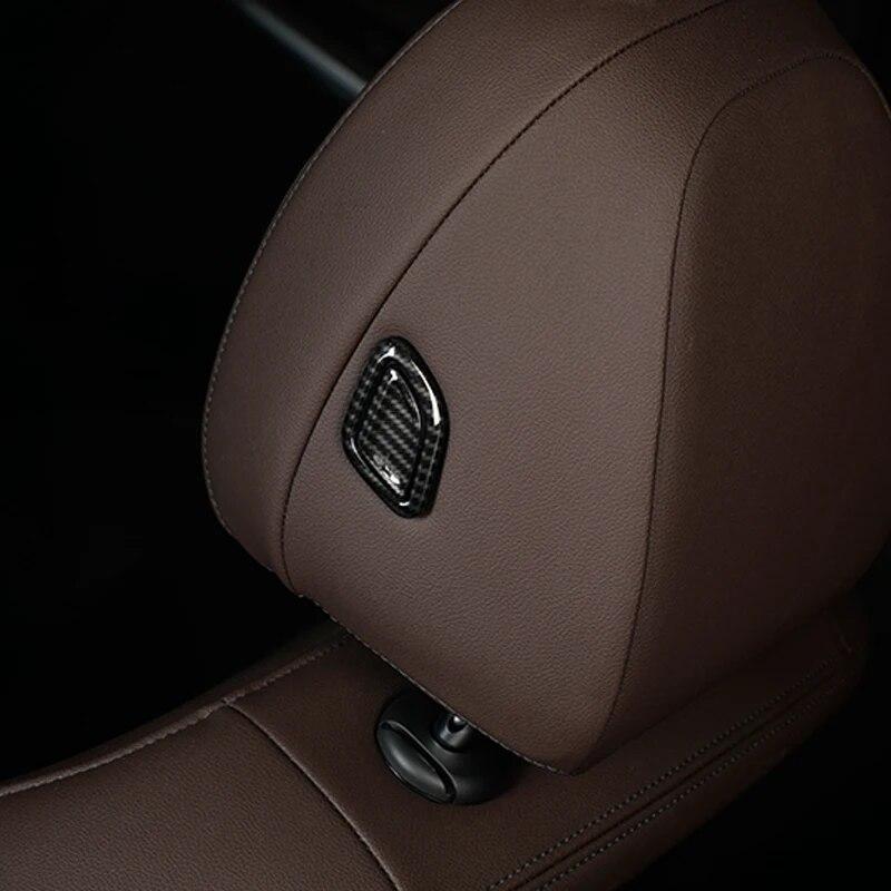 4 STÜCKE ABS Auto Kopfstütze Knöpfe Pailletten Dekorative Abdeckung Zierleiste Innenaufkleber Autozubehör Für BMW 3er G20 G21 G28